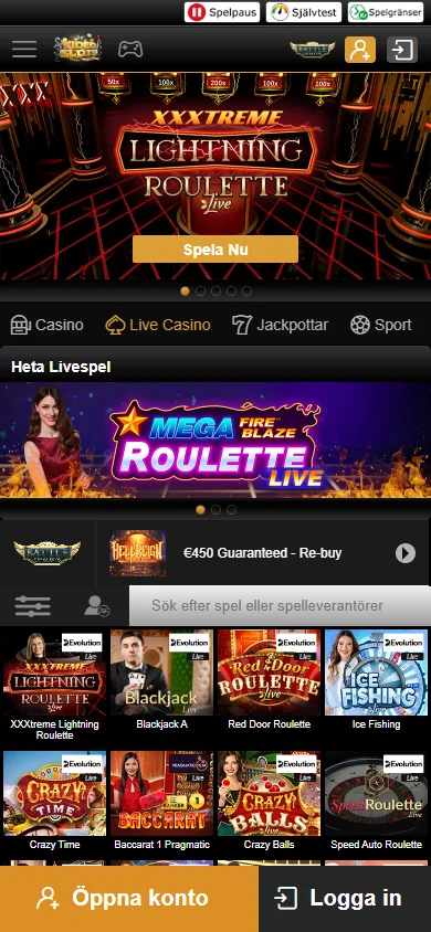 Videoslots live casino i mobilen